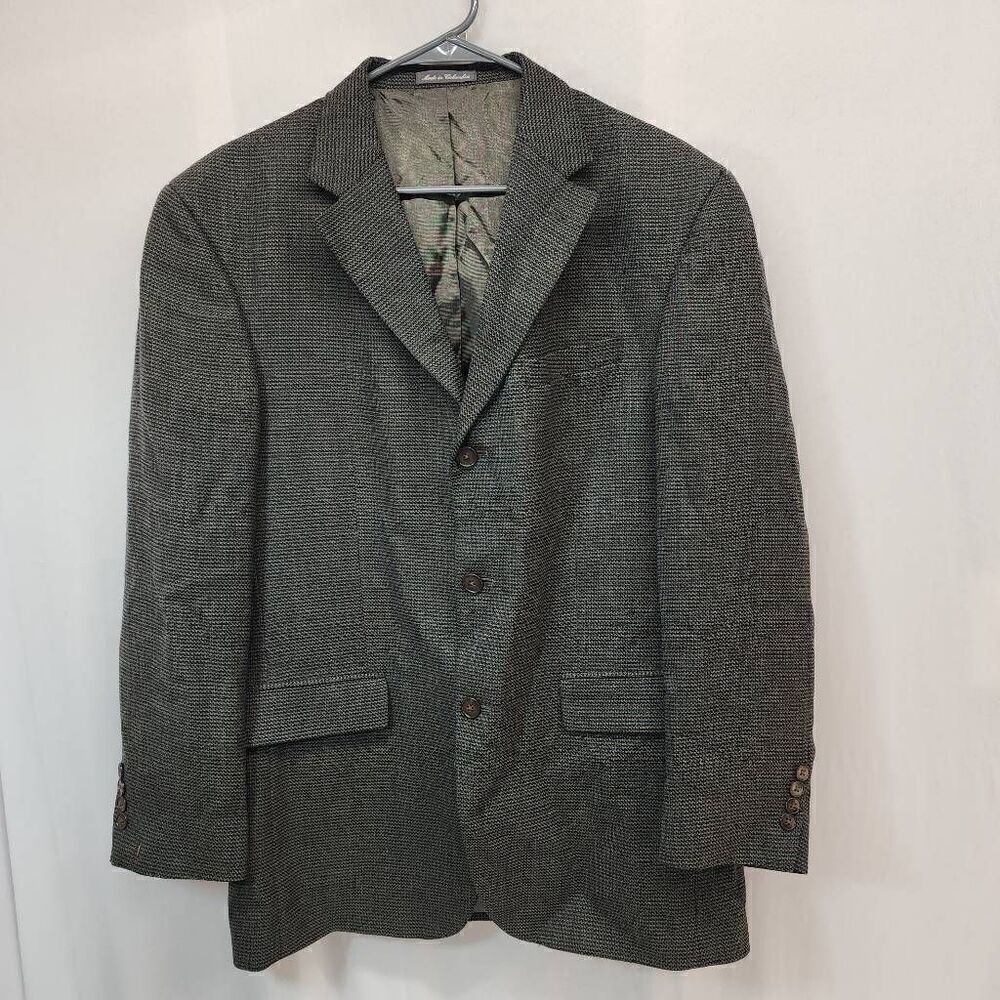 Oscar de la Renta Size 40R Men's 3 Button 100% Wool Blazer Sport Coat